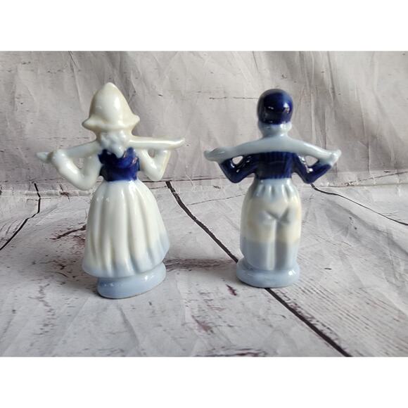 Vintage Dutch Boy Girl Figurines Blue & White Porcelain Set Occupied Japan - Picture 5 of 9
